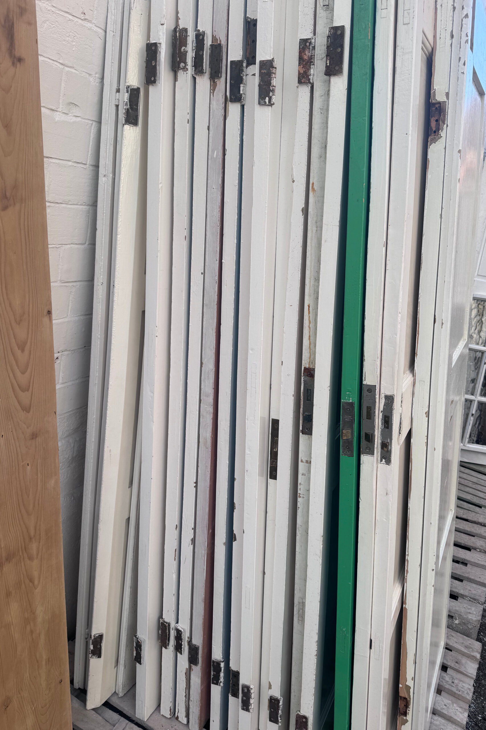 Domestic painted internal doors before stripping