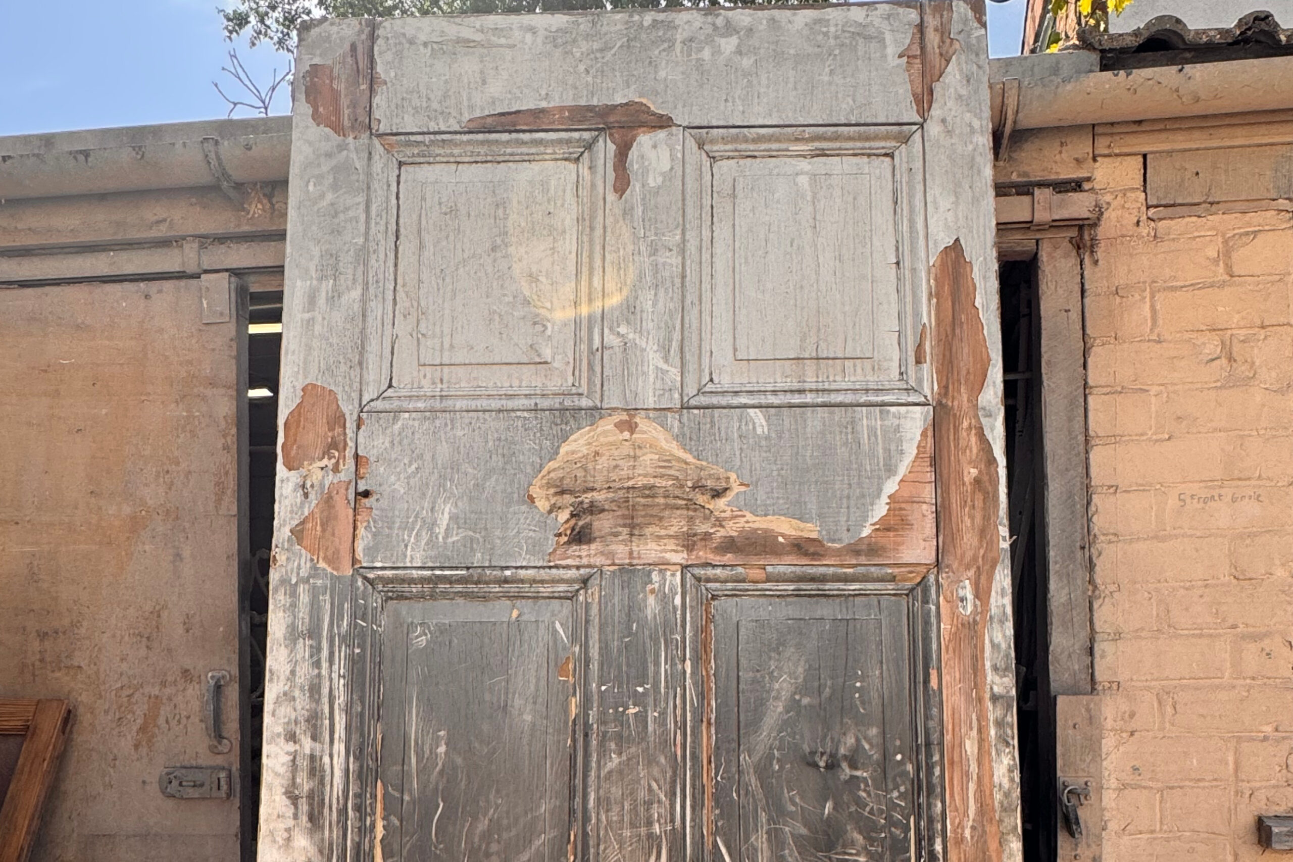 Painted door before stripping by Yorkshire Paint Stripping