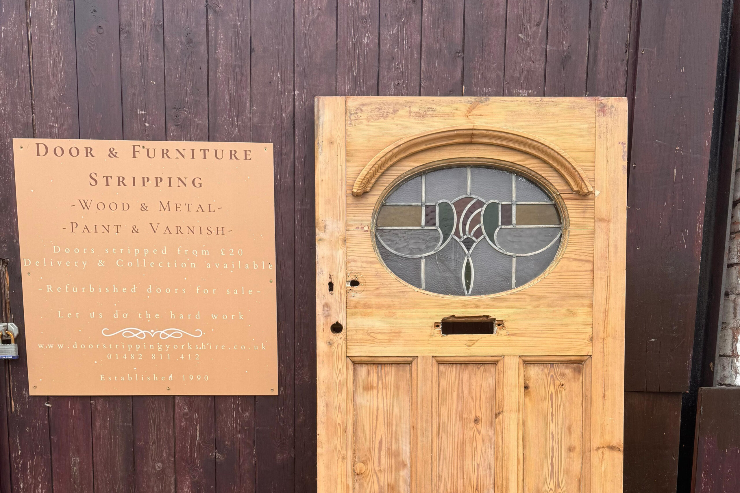 Restored wooden doors furniture and metalwork at Yorkshire Paint Stripping