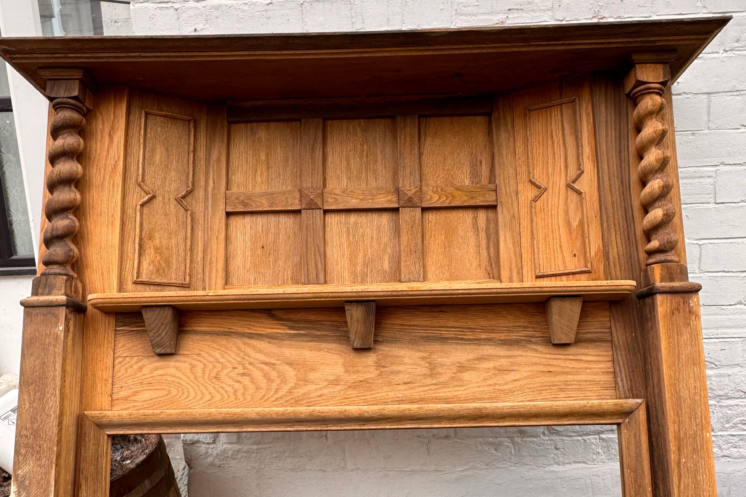 wooden table stripped back to bare timber