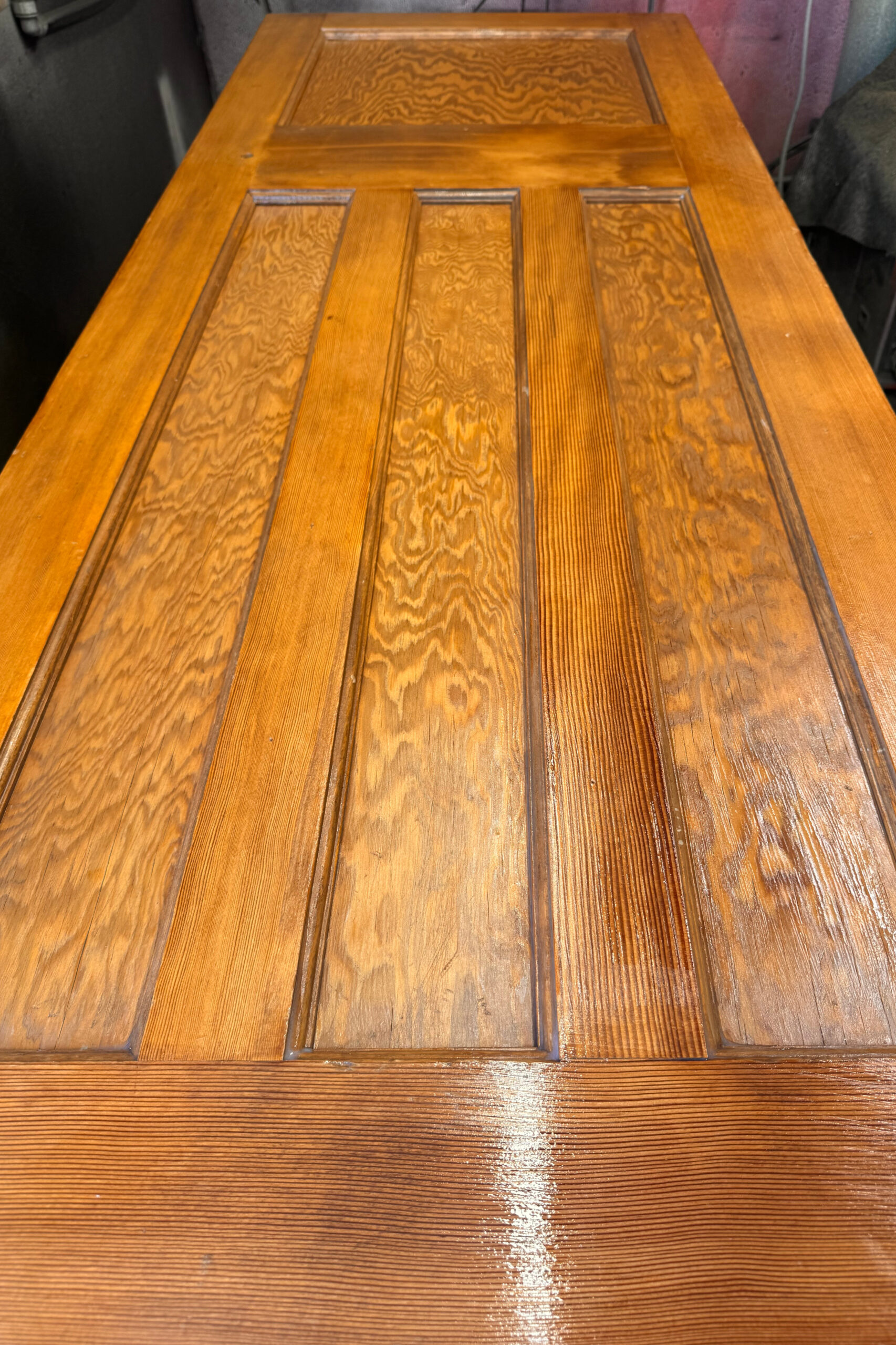 Timber door coated with Polyvine Heavy Duty Polyurethane Satin Clear