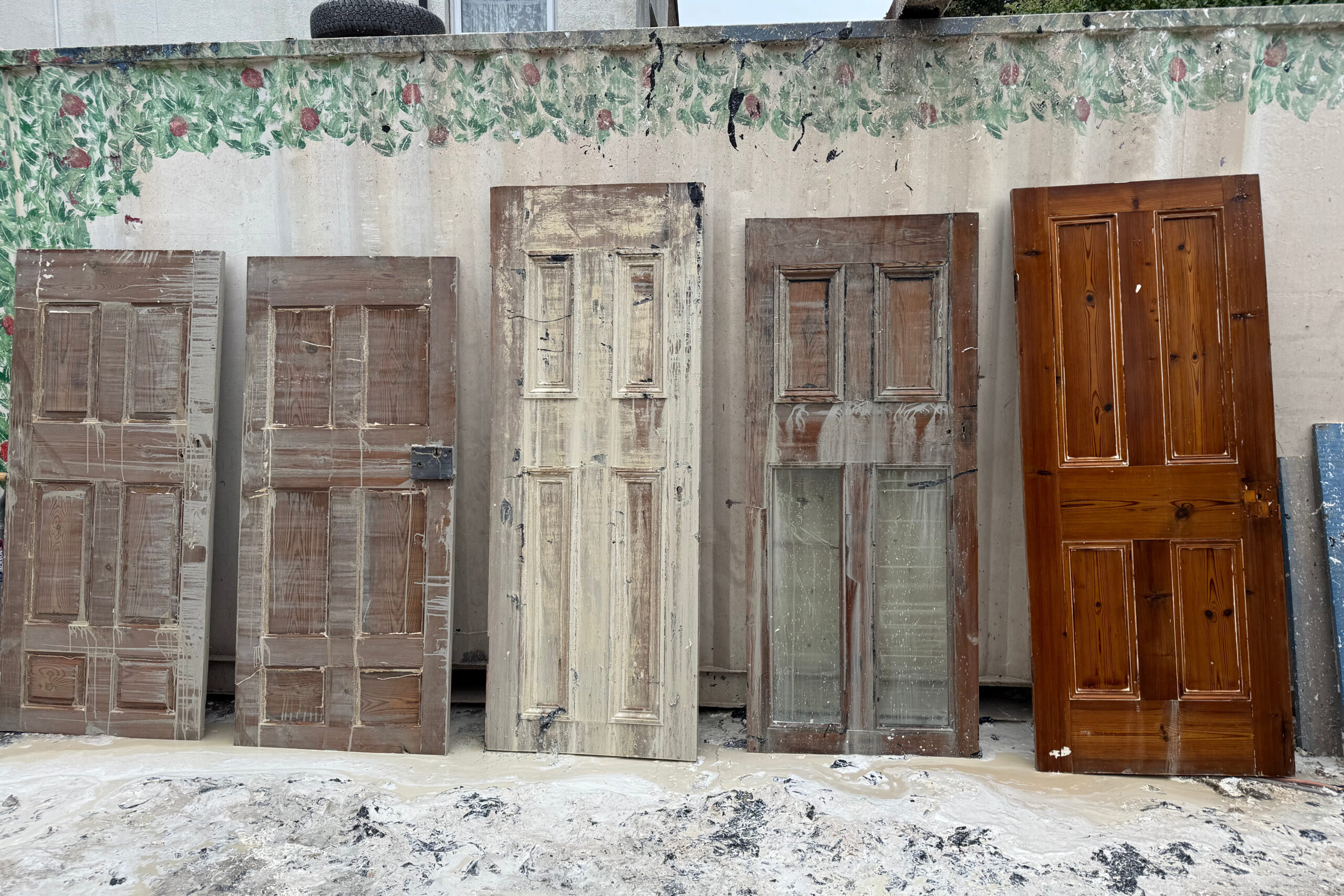 Pine door detail after stripping