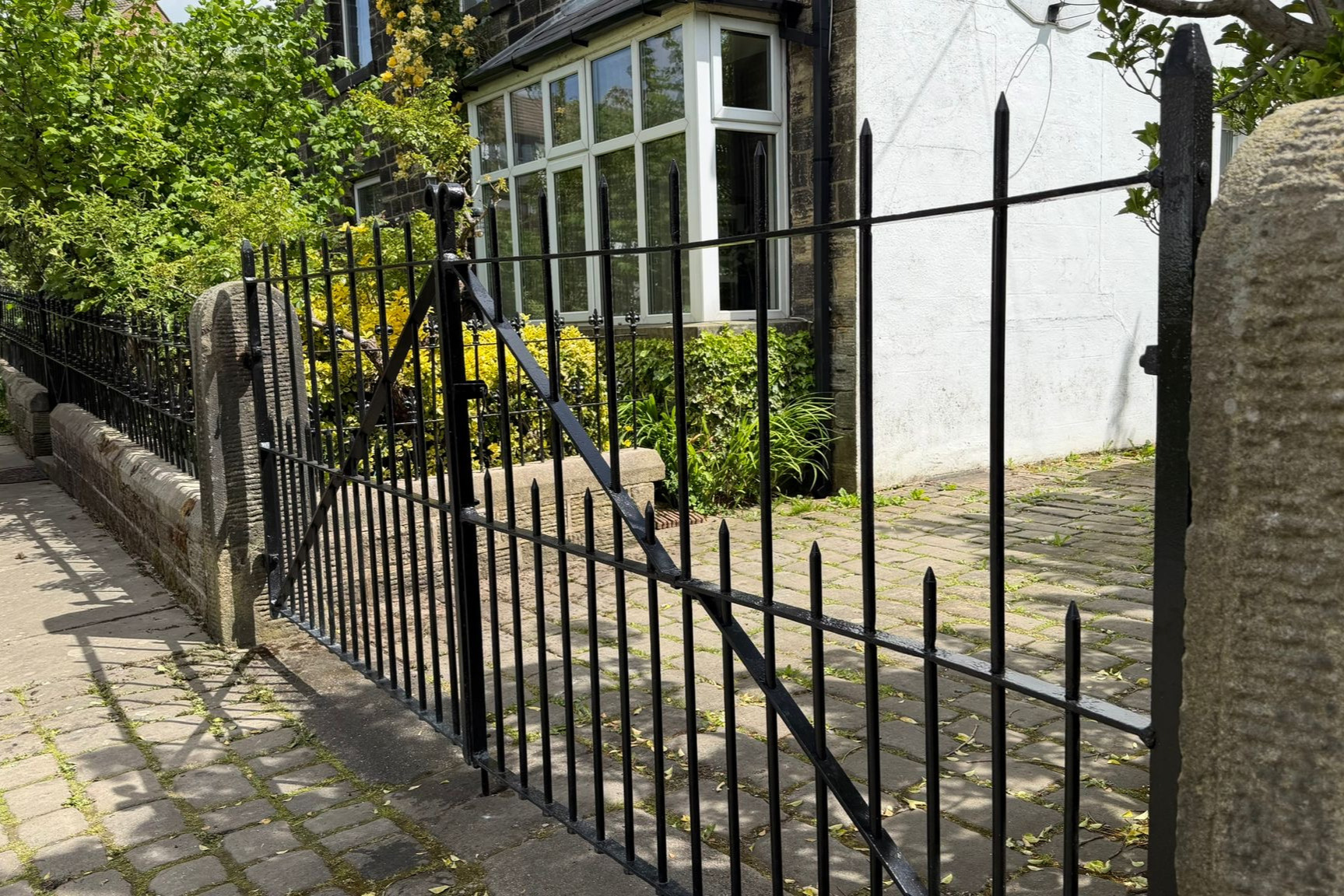 Restored Victorian railings refitted with colour matched resin