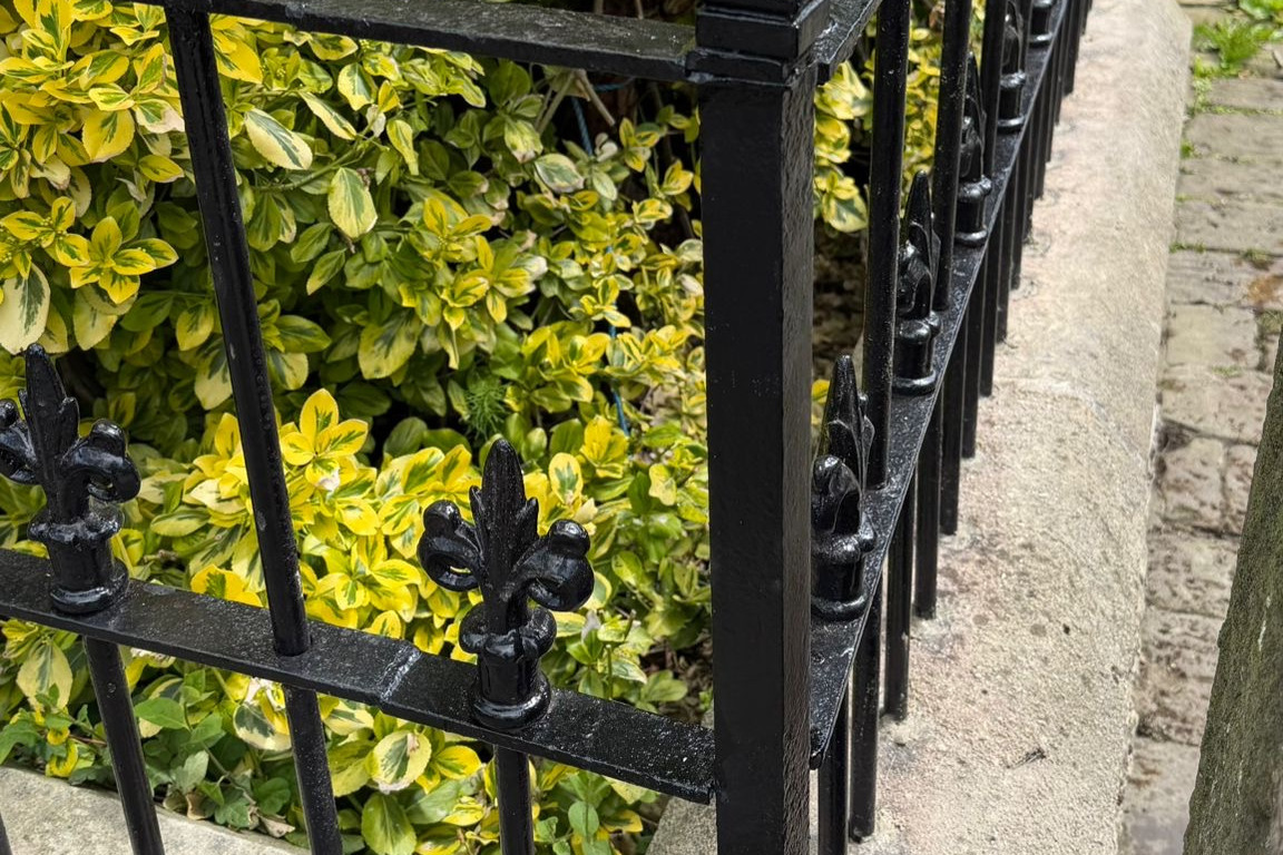 Victorian railings stripped and prepared for respraying