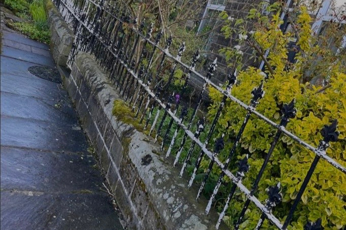 Traditional railings removed from stonework for restoration