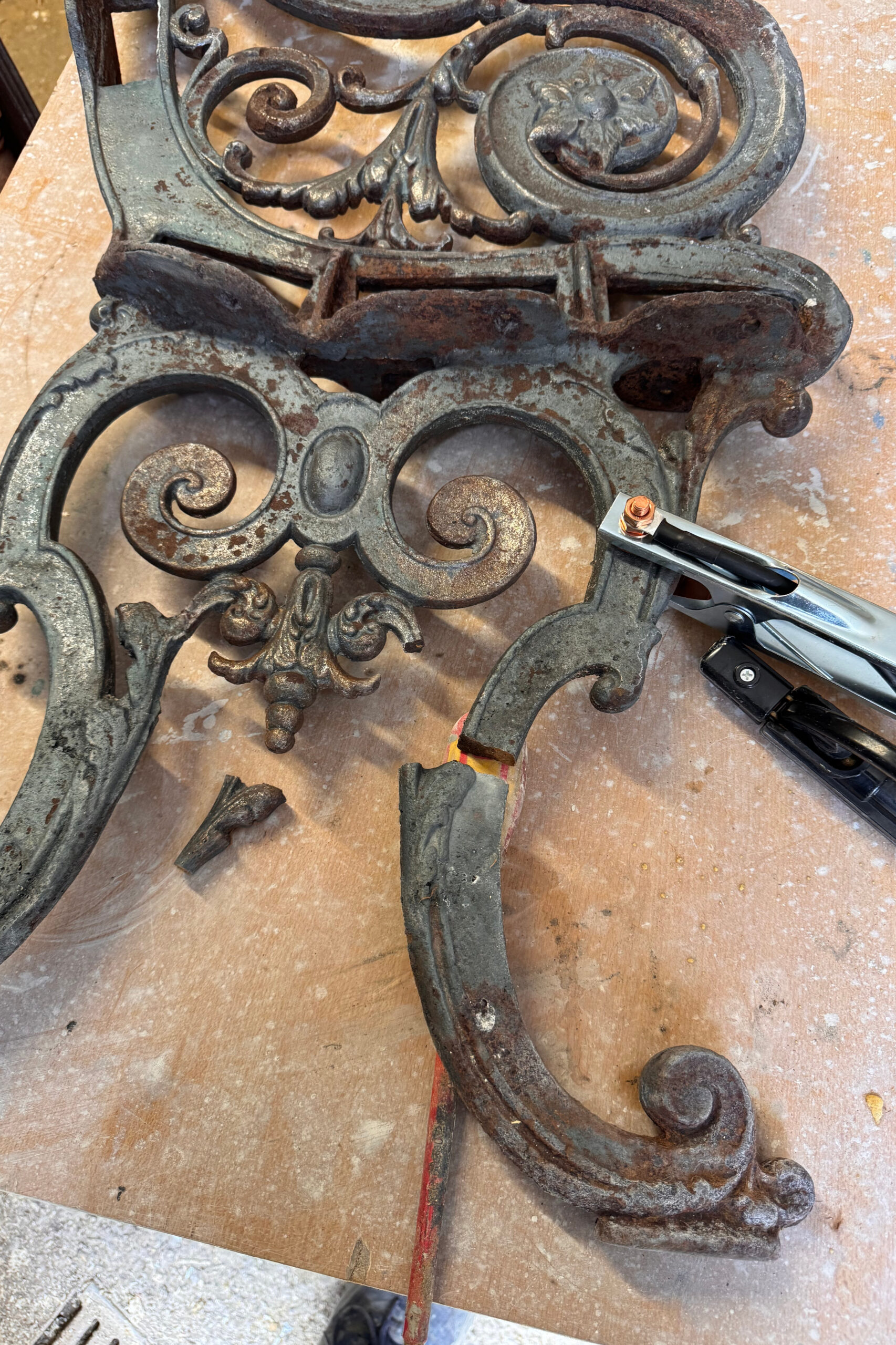 Small metal item before stripping