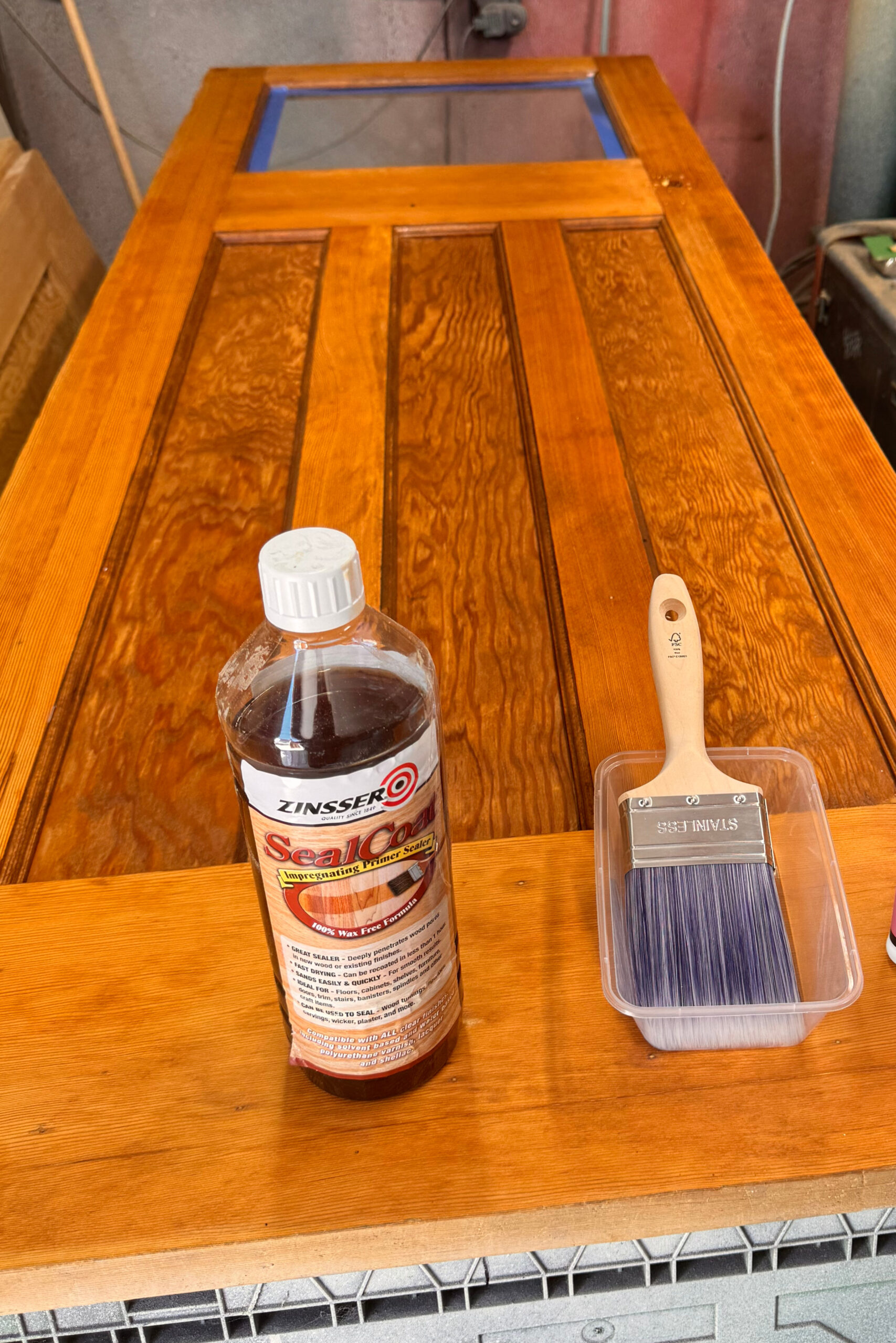 Door sanding and waxing example