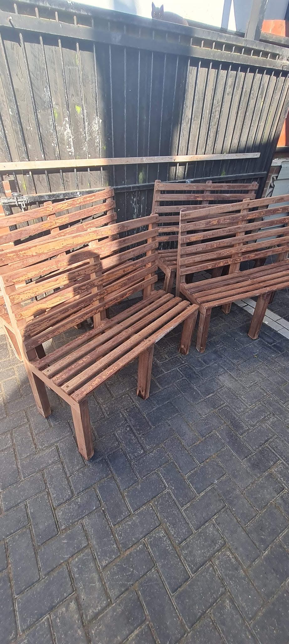 Historic timber mess bench from the Arctic Corsair